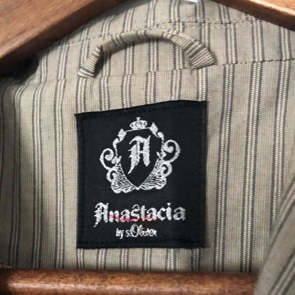 Striped gray/ beige blazer, Anastasia by sOliver, Eur38/Us8, detailing in back - Picture 2 of 12